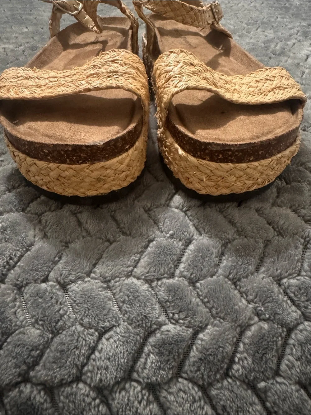 Pierre Dumas Natural Tan Braided Platform Sandals
